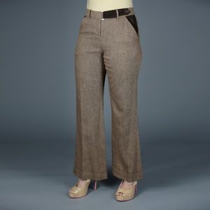 Lillie Rubin Wool Blend Herringbone Pants
